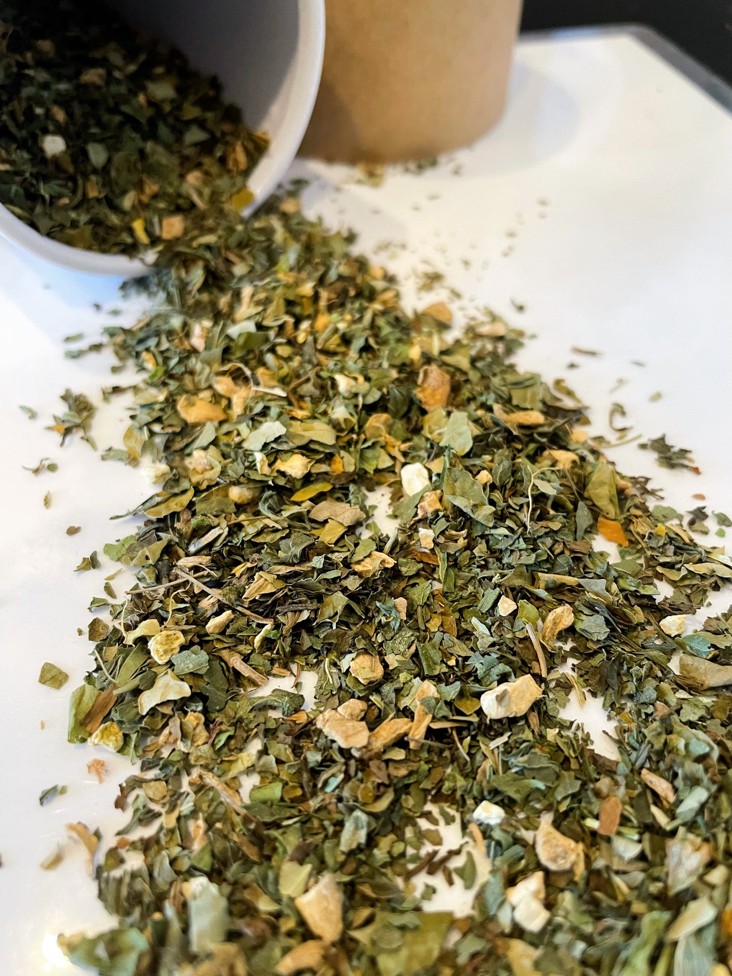 TEA + TINGZ: SOOTHE PEPPERMINT GINGER Organic Herbal Teas 2 oz