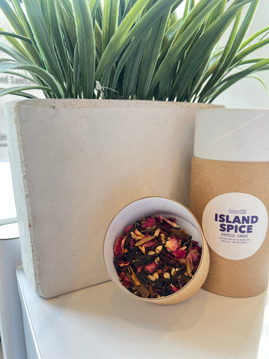 SimpleeCBD: Island Spice Hibiscus Ginger Infused Herbal Teas -  5oz