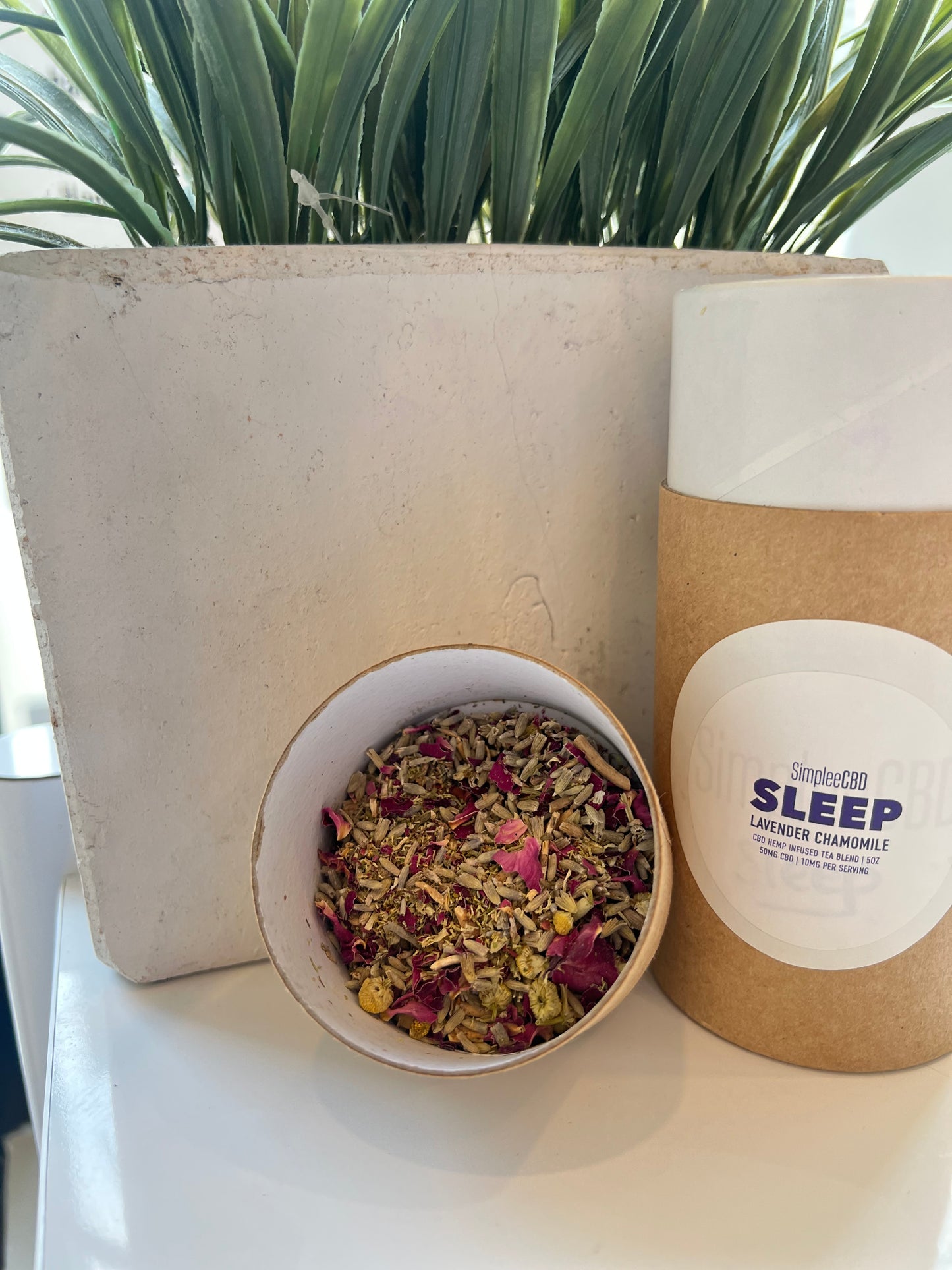 SimpleeCBD: SLEEP Lavender Chamomile Infused Herbal Teas - 5oz